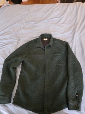 Marine Layer Quilted Dark Green Men's Jacket Shirt